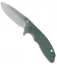 Hinderer Knives XM-18 3.5 Spear Point Flipper Knife Dark Green G-10 (Stonewash)