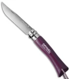 Opinel No 7 Trekking Stainless Steel Knife Plum + Leather (3.25" Satin)