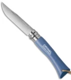 Opinel No 7 Trekking Stainless Steel Knife Blue + Leather (3.25" Satin)