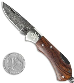 Kanetsune Koiki Lockback Knife Cocobolo (1.5" Damascus) KB-505