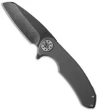 Curtiss Knives F3 Large Wharncliffe Flipper Knife Titanium (4" Black SW)