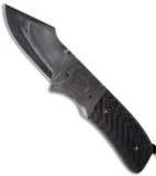 Burr Oak Knives Harpoon Knife CF/Damascus (3.75" San Mai)