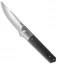 Boker Kwaiken Tuxedo Flipper Knife Carbon Fiber w/Titanium Bolster (3.5" Satin)