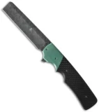 Jason Clark Razor Frame Lock Flipper Knife Carbon Fiber/Ti (3.625" Damascus)