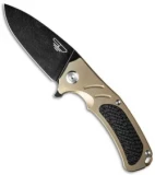 Stedemon Knife Co. Bastion Frame Lock Flipper Bronze Titanium (3.75" Smokewash)