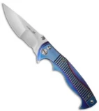 Brian Tighe Custom Tighe Rade HD Flipper Button Lock Knife Blued (4" Mirror SW)