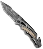 Smith & Wesson Border Guard 8 Tanto Liner Lock Knife (4.375" Black Serr) SWBG8TS