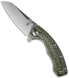 Kizer Tigon Liner Lock Knife Green/Tan G-10 (3.625" Stonewash) Ki4450A2