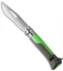 Opinel Knives No. 8 Outdoor Stainless Steel Knife Green (3.25" Satin Serr)
