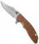 Hinderer Knives XM-18 3.5 Bowie Frame Lock Knife Brown G-10 (Stonewash)
