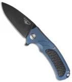 Stedemon Knife Co. Bastion Frame Lock Flipper Blue Titanium (3.75" Smokewash)