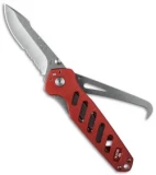 Buck 183 Alpha Crosslock Knife Red Hoofpick (3" Satin Serr) 0183RDS