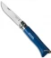 Opinel Knives No. 8 Folding Knife Blue Beechwood + Sheath (3.25" Satin)