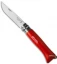 Opinel Knives No. 8 Folding Knife Red Beechwood + Sheath (3.25" Satin)