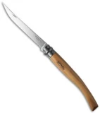 Opinel No 12 Slim Stainless Steel Folding Knife Olive Wood (4.875" Satin) #12