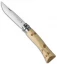 Opinel No. 7 Nature "Footprints" Stainless Steel Knife Beech Wood (3" Satin)