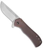 Doc Shiffer Field Grade Recon Knife RB Brown Ti/Stand-offs (3.5" Stonewash)