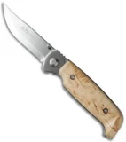 Marttiini Folding Lynx W Liner Lock Knife Curly Birch (3.5" Mirror) 940115