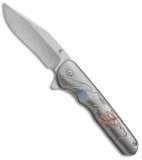 Kizer Cutlery Flashbang Skully Flipper Knife Titanium (3.5" Stonewash) Ki454A2