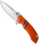 Olamic Cutlery Wayfarer Flipper Knife Orange/Blue G-10 (4" Satin) W659