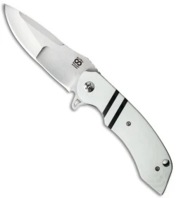 Olamic Cutlery Wayfarer Flipper Knife White G-10 (4" Satin Compound) W691