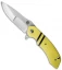 Olamic Cutlery Wayfarer Flipper Knife Yellow G-10 (4" Satin Compound) W679