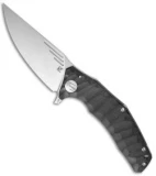 Custom Knife Factory Morrf Flipper Knife Black G-10/Ti (3.5" Stonewash)