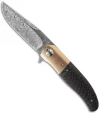 George Muller LL-HH Flipper Folding Knife LSCF/Bronze (3.375" Damasteel)