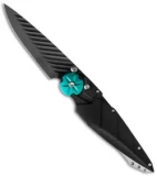 Dew Hara Custom Kabuto Folder Knife Black/Green (3.5" Black) Japan