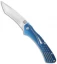 Klecker Knives Slice Tanto Lockback Knife Blue (3.5" Satin) TG-14