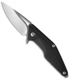 Brous Blades Mini Division Flipper Knife Carbon Fiber (3.5" Satin)