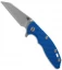 Hinderer Knives XM-18 3.0  Wharncliffe Flipper Knife Blue G-10 (Stonewash)