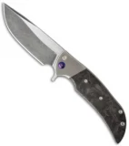Ferrum Forge Custom NGFR Flipper Knife Marbled CF (4" Two-Tone)