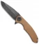 Curtiss Knives F3 Large Frame Lock Knife Tan G-10 (4" Acid Wash)