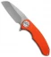 Curtiss Knives F3 Wharncliffe Frame Lock Knife Orange G-10 (3.25" Stonewash)