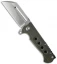 Andre de Villiers Mid-Tech Butcher Frame Lock Knife OD Green (3.75" Satin) AdV