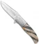 George Muller LL-HH Flipper Knife Mammoth Molar (3.375" Damasteel)