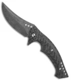 Walter Brend Custom Mamba Flipper Knife Carbon Fiber (3.75" Damascus)