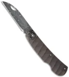 Curtiss Knives Slip Joint Knife Sculpted Titanium (2.75" Damascus)