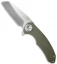 Curtiss Knives F3 Sheepsfoot Frame Lock Knife Green G-10 (3.25" Two-Tone)