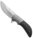 Jeff VanderMeulen Custom Micro Intro Flipper Knife Carbon Fiber (3.25" Satin)