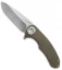 Curtiss Knives F3 Medium Frame Lock Knife Green G10 (3.5" Stonewash)