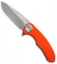 Curtiss Knives F3 Medium Frame Lock Knife Orange G10 (3.5" Stonewash)