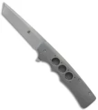 Jason Clark Custom Tanto Flipper Knife Titanium (3.625" Stonewash)