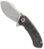 TuffKnives Custom Mini Tanic Flipper Knife Titanium - Marble Carbon Fiber