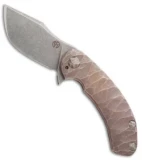 TuffKnives Custom Tanic Flipper Knife Titanium - Rock Tanic