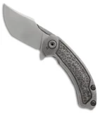 TuffKnives Custom Tanic Flipper Knife Titanium - Crater Sculpted