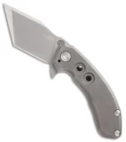 TuffKnives Custom Tanic Flipper Knife Drilled Titanium - Tanto