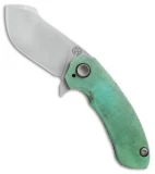 TuffKnives Custom Mini Tanic Flipper Knife Green Titanium