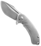 TuffKnives Custom Tanic Flipper Knife Sculpted Titanium - Oddity